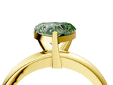 Yellow gold Fancy Green Heart Cut Diamond Solitaire Engagement Ring with Round Band and Four-Prong Setting_93