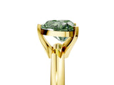 Yellow gold Fancy Green Heart Cut Diamond Solitaire Engagement Ring with Round Band and Four-Prong Setting_94