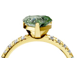 Yellow gold Fancy Green Heart Cut Diamond Solitaire Pavé Engagement Ring with Round Band and Prong Setting_70