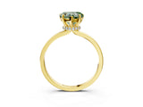 Yellow gold Fancy Green Heart Cut Diamond Solitaire Ring with Classic Band and Four-Prong Setting_3