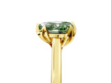 Yellow gold Fancy Green Heart Cut Diamond Solitaire Ring with Flower Prong Setting and Classic Band_41