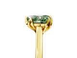 Yellow gold Fancy Green Heart Cut Diamond Solitaire Ring with Flower Prong Setting and Classic Band_50