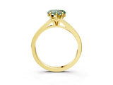 Yellow gold Fancy Green Heart Cut Diamond Solitaire Ring with Pavé Band and Prong Setting_15