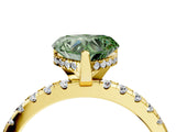Yellow gold Fancy Green Heart Cut Diamond Solitaire Ring with Round  Pavé Band and Four-Prong Setting_40