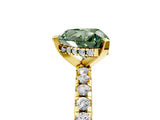 Yellow gold Fancy Green Heart Cut Diamond Solitaire Ring with Round  Pavé Band and Four-Prong Setting_41