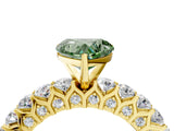 Yellow gold Fancy Green Heart Cut Diamond Solitaire Ring with Shared Prong Pavé Band and Four-Prong Setting_33
