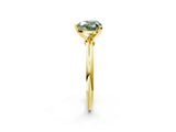 Yellow gold Fancy Green Heart Cut Diamond Solitaire Ring with Six-Prong Setting and Classic Band_56