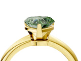 Yellow gold Fancy Green Heart Cut Diamond Solitaire Ring with Six-Prong Setting and Classic Band_58