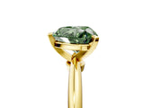 Yellow gold Fancy Green Heart Cut Diamond Solitaire Ring with Six-Prong Setting and Classic Band_59