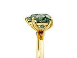 Yellow gold Fancy Green Heart Cut Diamond Solitaire Ring with Thin Band and Prong Setting_17