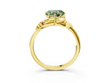 Yellow gold Fancy Green Heart Cut Diamond Solitaire Ring with Twist Band and Four-Prong Setting_31