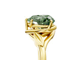Yellow gold Fancy Green Heart Cut Diamond Solitaire Ring with Twist Band and Four-Prong Setting_33