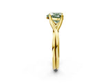 Yellow gold Fancy Green Heart Cut Diamond Solitaire Twist Band Prong Setting Ring_69