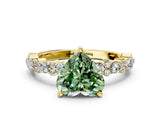Yellow gold Fancy Green Heart Cut Diamond Solitaire with Side Stones, Pave Band, Four-Prong Setting_40