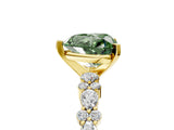 Yellow gold Fancy Green Heart Cut Diamond Solitaire with Side Stones, Pave Band, Four-Prong Setting_45
