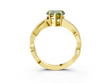 Yellow gold Fancy Green Heart  Cut Diamond Twisted Band Engagement Ring with Prong Setting_6
