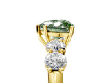 Yellow gold Fancy Green Heart  Cut Five-Stone Prong Set Diamond Ring with Classic Band_34