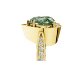 Yellow gold Fancy Green Heart Cut Halo Diamond Engagement Ring with Split Shank Band and Four-Prong Setting_5
