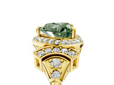 Yellow gold Fancy Green Heart Cut Halo Diamond Split Shank Engagement Ring with Four-Prong Setting_5