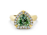 Yellow gold Fancy Green Heart  Cut Halo Solitaire Engagement Ring with Square Band and Four-Prong Setting_66