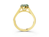 Yellow gold Fancy Green Heart Cut Solitaire Cathedral Diamond Engagement Ring with Channel-Set Band and Four-Prong Setting_18