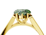 Yellow gold Fancy Green Heart Cut Solitaire Cathedral Diamond Engagement Ring with Channel-Set Band and Four-Prong Setting_19