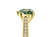 Yellow gold Fancy Green Heart Cut Solitaire Cathedral Diamond Engagement Ring with Channel-Set Band and Four-Prong Setting_20
