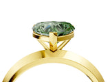 Yellow gold Fancy Green Heart  Cut Solitaire Engagement Ring with Flat Band and Four-Prong Setting 5