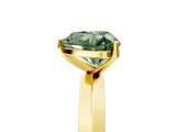 Yellow gold Fancy Green Heart  Cut Solitaire Engagement Ring with Flat Band and Four-Prong Setting