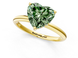 Yellow gold Fancy Green Heart  Cut Solitaire Engagement Ring with Four-Prong Setting and Classic Band_1