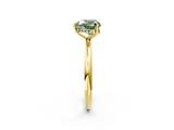 Yellow gold Fancy Green Heart  Cut Solitaire Engagement Ring with Four-Prong Setting and Classic Band_2