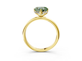 Yellow gold Fancy Green Heart  Cut Solitaire Engagement Ring with Four-Prong Setting and Classic Band_3
