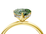Yellow gold Fancy Green Heart  Cut Solitaire Engagement Ring with Four-Prong Setting and Classic Band_4