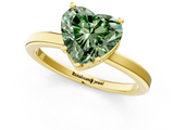 Yellow gold Fancy Green Heart  Cut Solitaire Engagement Ring with Four-Prong Setting on a Classic Band_1