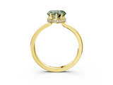 Yellow gold Fancy Green Heart  Cut Solitaire Engagement Ring with Four-Prong Setting on a Classic Band_3
