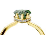 Yellow gold Fancy Green Heart  Cut Solitaire Engagement Ring with Four-Prong Setting on a Classic Band_4