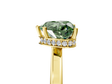 Yellow gold Fancy Green Heart  Cut Solitaire Engagement Ring with Four-Prong Setting on a Classic Band_5