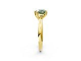 Yellow gold Fancy Green Heart  Cut Solitaire Engagement Ring with Tapered Band and Four-Prong Setting 3