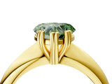 Yellow gold Fancy Green Heart  Cut Solitaire Engagement Ring with Tapered Band and Four-Prong Setting 5