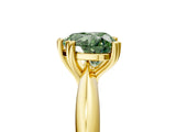 Yellow gold Fancy Green Heart  Cut Solitaire Engagement Ring with Tapered Band and Four-Prong Setting