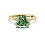 Yellow gold Fancy Green Heart  Cut Solitaire Engagement Ring with Thin Band and Four-Prong Setting_3