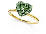 Yellow gold Fancy Green Heart  Cut Solitaire Engagement Ring with Thin Band and Four-Prong Setting_4
