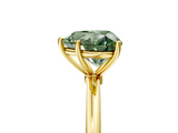 Yellow gold Fancy Green Heart  Cut Solitaire Engagement Ring with Thin Band and Four-Prong Setting_8