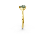 Yellow gold Fancy Green Heart  Cut Solitaire Ring with Cathedral Band and Four-Prong Setting_2