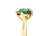 Yellow gold Fancy Green Heart  Cut Solitaire Ring with Cathedral Band and Four-Prong Setting_5