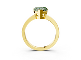 Yellow gold Fancy Green Heart  Cut Solitaire Ring with Four-Prong Setting and Classic Band_3