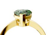 Yellow gold Fancy Green Heart  Cut Solitaire Ring with Four-Prong Setting and Classic Band_4