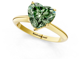Yellow gold Fancy Green Heart  Cut Solitaire Ring with Four-Prong Setting on a Classic Band_1