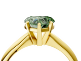 Yellow gold Fancy Green Heart  Cut Solitaire Ring with Four-Prong Setting on a Classic Band_4