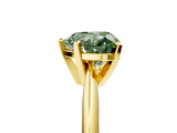 Yellow gold Fancy Green Heart  Cut Solitaire Ring with Four-Prong Setting on a Classic Band_5